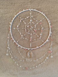 Gerlindes Kreative Welt | Handgemachtes für dein Wohlfühlzuhause 29 Suncatcher "Herzlicht - Rosenquarz & Kristall"