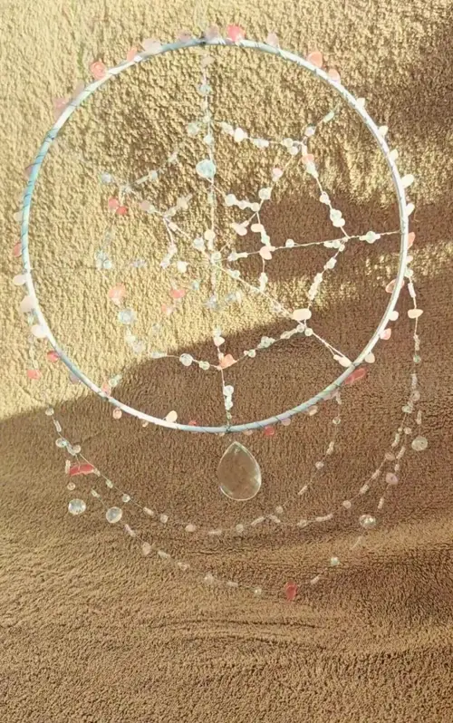 Suncatcher "Herzlicht - Rosenquarz & Kristall" 2 Suncatcher "Herzlicht - Rosenquarz & Kristall" – Bild 2